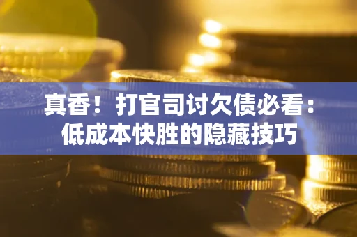 济南真香！打官司讨欠债必看：低成本快胜的隐藏技巧