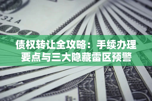 济南债权转让全攻略：手续办理要点与三大隐藏雷区预警